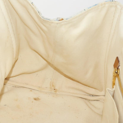 Prada PRADA Canapa GM Hand Bag Canvas Ivory Gold Authentic YKZ040