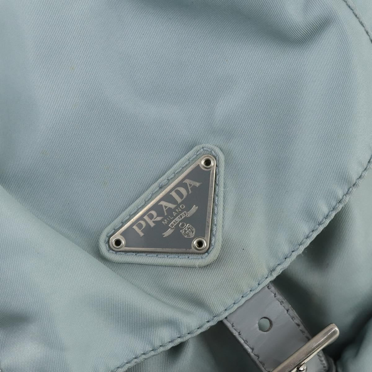 Prada PRADA Backpack Nylon Light Blue Silver Authentic BA9058 Bag