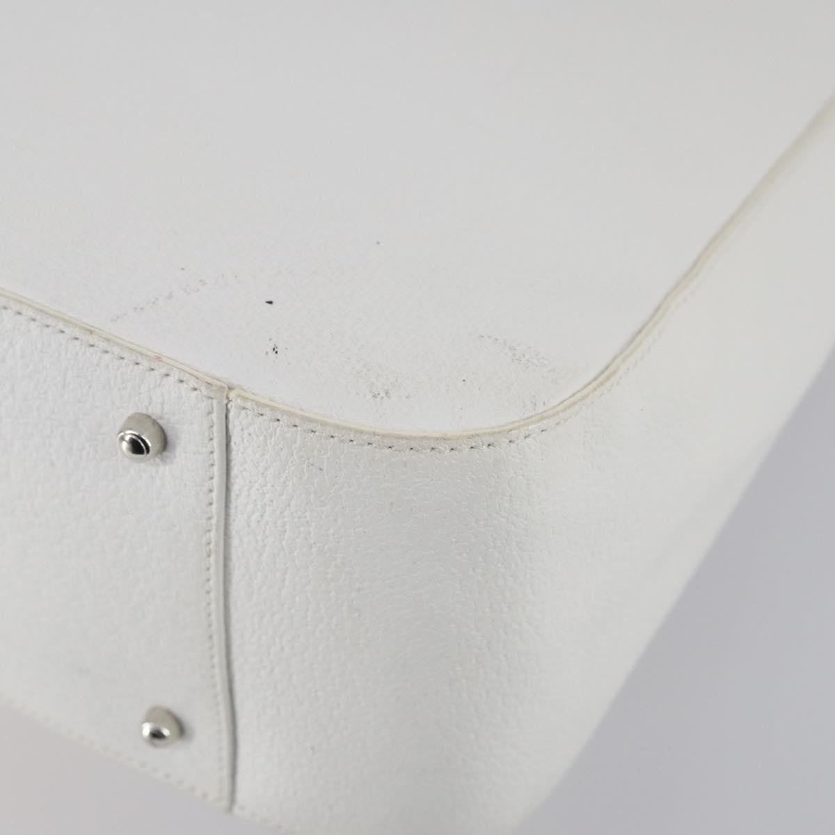 Gucci GUCCI Hand Bag Leather 2way White Silver 000 2058 0307 5 Authentic ep11566