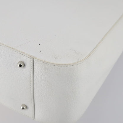 Gucci GUCCI Hand Bag Leather 2way White Silver 000 2058 0307 5 Authentic ep11566