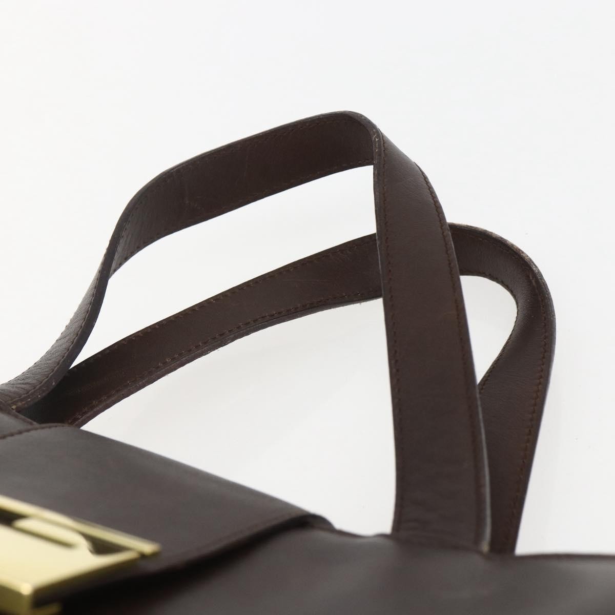 Gucci GUCCI Hand Bag Leather Brown Gold 002 0347 Authentic 151640