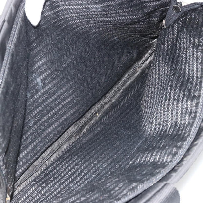 Prada PRADA Hand Bag Nylon Black Silver Authentic 175692