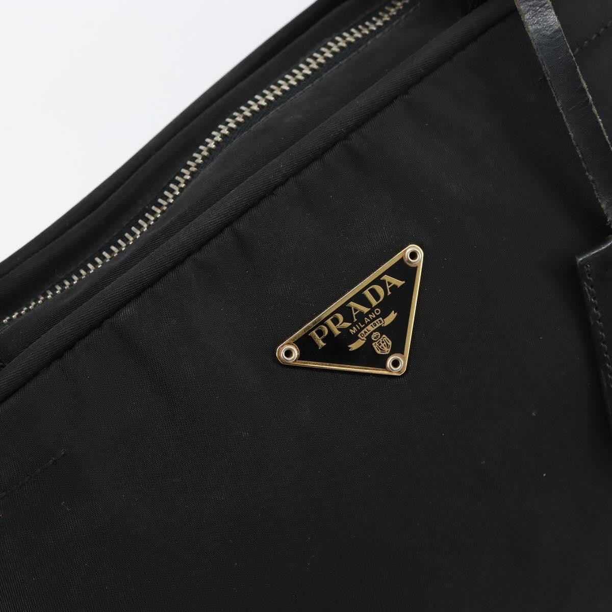 Prada PRADA Tote Bag Nylon Black Gold Authentic 156177
