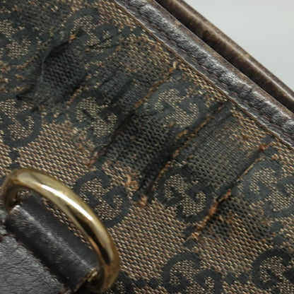 Gucci GUCCI GG Canvas Abbey Shoulder Bag Outlet Brown Gold 272400 Authentic ti3133