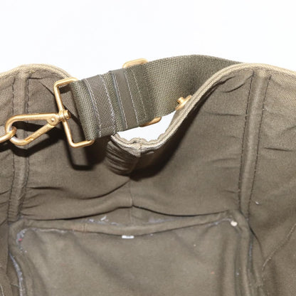 Prada PRADA Canapa MM Hand Bag Canvas 2way Khaki Gold Authentic ti3829
