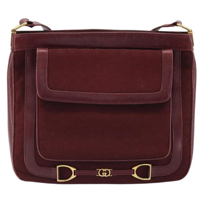 Gucci GUCCI Micro GG Supreme Shoulder Bag Bordeaux Gold Authentic ep13943