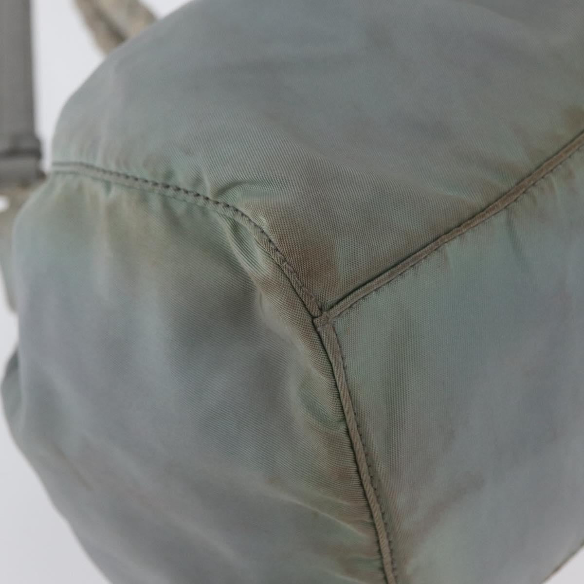 Prada PRADA Hand Bag Nylon 2way Green Silver Authentic YKZ274