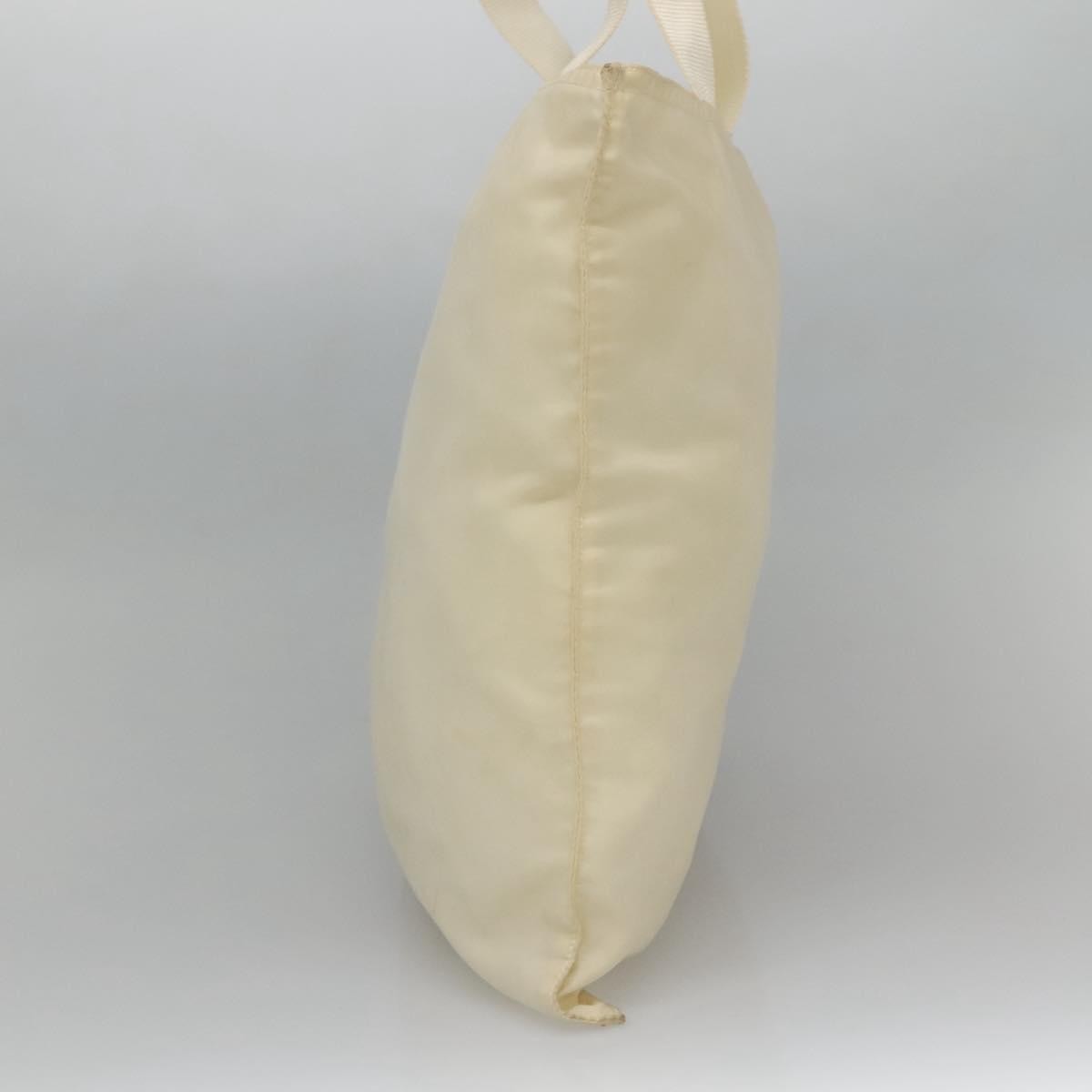 Prada PRADA Tote Bag Nylon Cream Silver Authentic bs26062