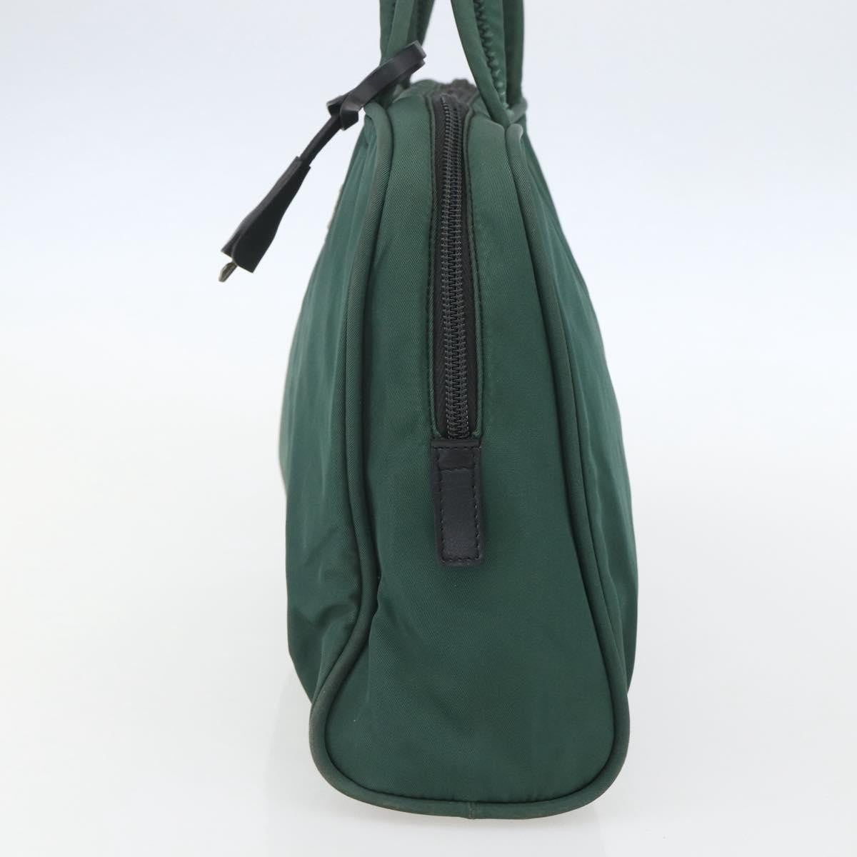 Prada PRADA Hand Bag Nylon Green Silver Authentic 154193