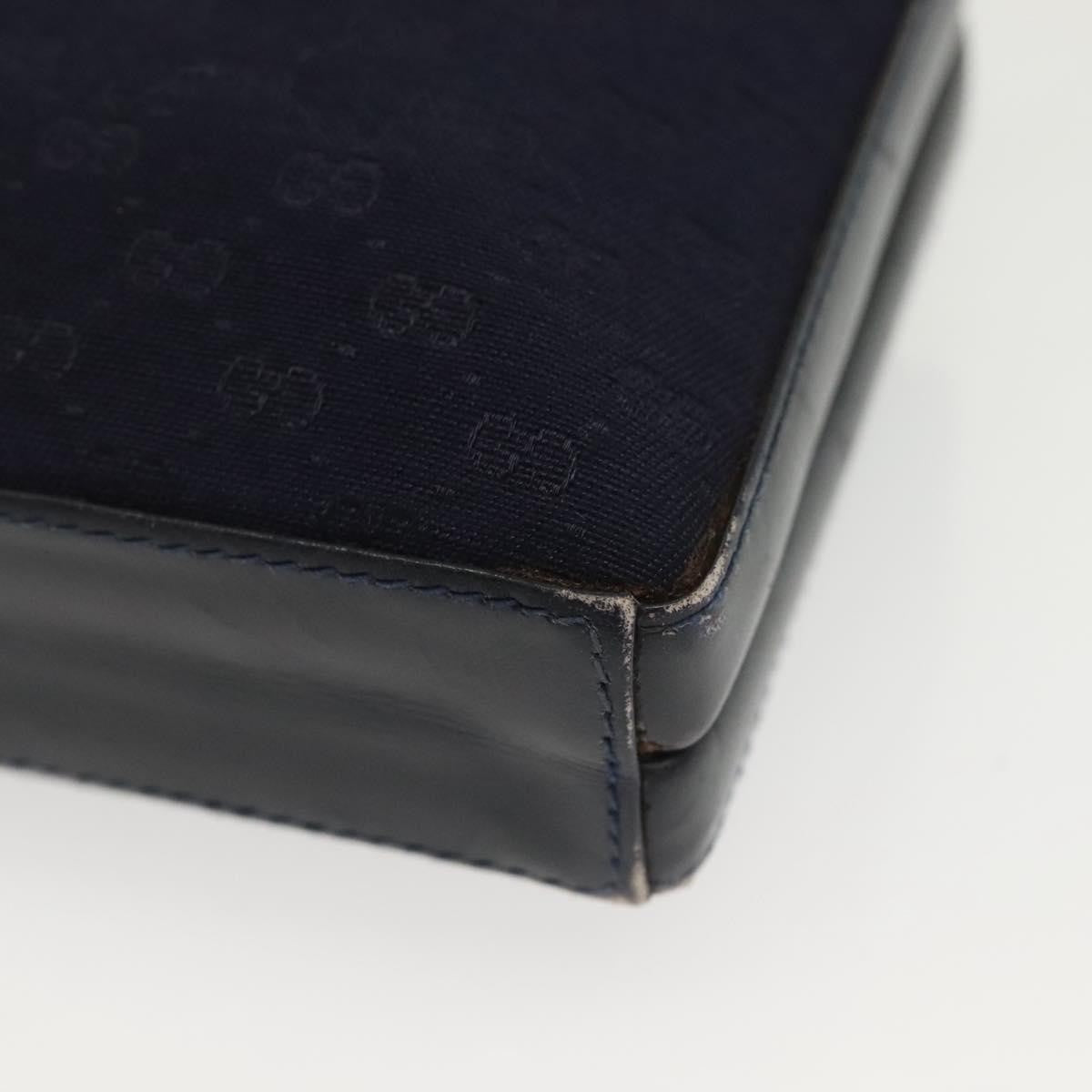 Gucci GUCCI Micro GG Canvas Shoulder Bag Vintage Navy Gold Authentic BA5490