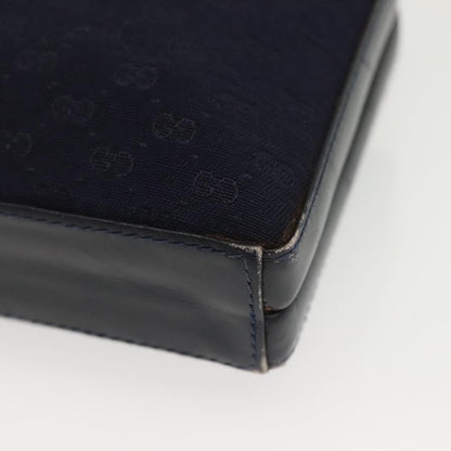 Gucci GUCCI Micro GG Canvas Shoulder Bag Vintage Navy Gold Authentic BA5490