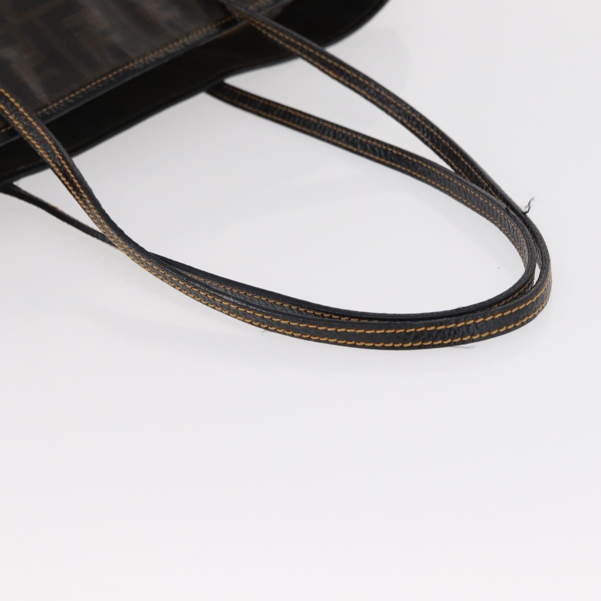 Fendi FENDI Zucca Canvas Tote Bag Coated Canvas Black Brown Authentic ka771