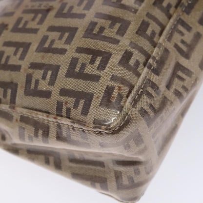 Fendi FENDI Zucchino Canvas Shoulder Bag Coated Canvas Beige Gold Authentic 136436