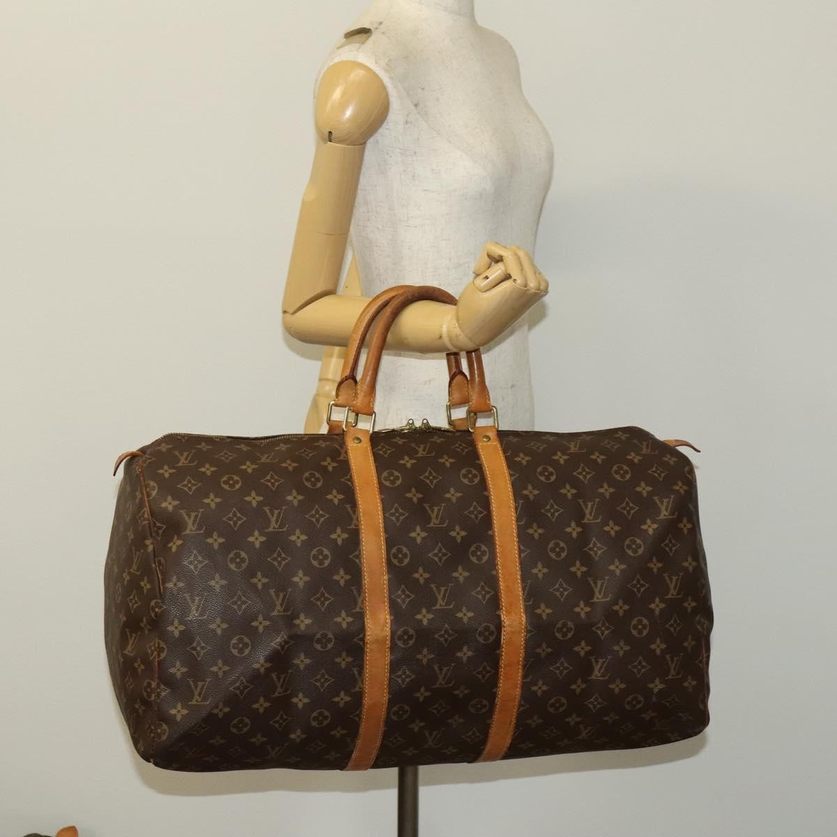 Louis Vuitton LOUIS VUITTON Monogram Keepall 55 Boston Bag M41424 LV Authentic 131773