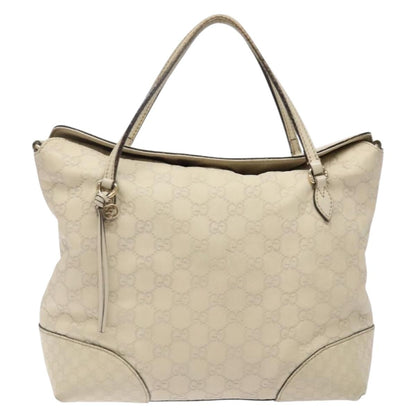 Gucci GUCCI GG Canvas Guccissima Hand Bag Leather White Gold 353120 Authentic bs29328