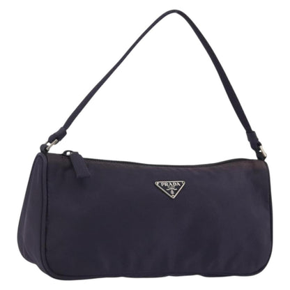 Prada PRADA Pouch Hand Bag Nylon Purple Silver Authentic 175303
