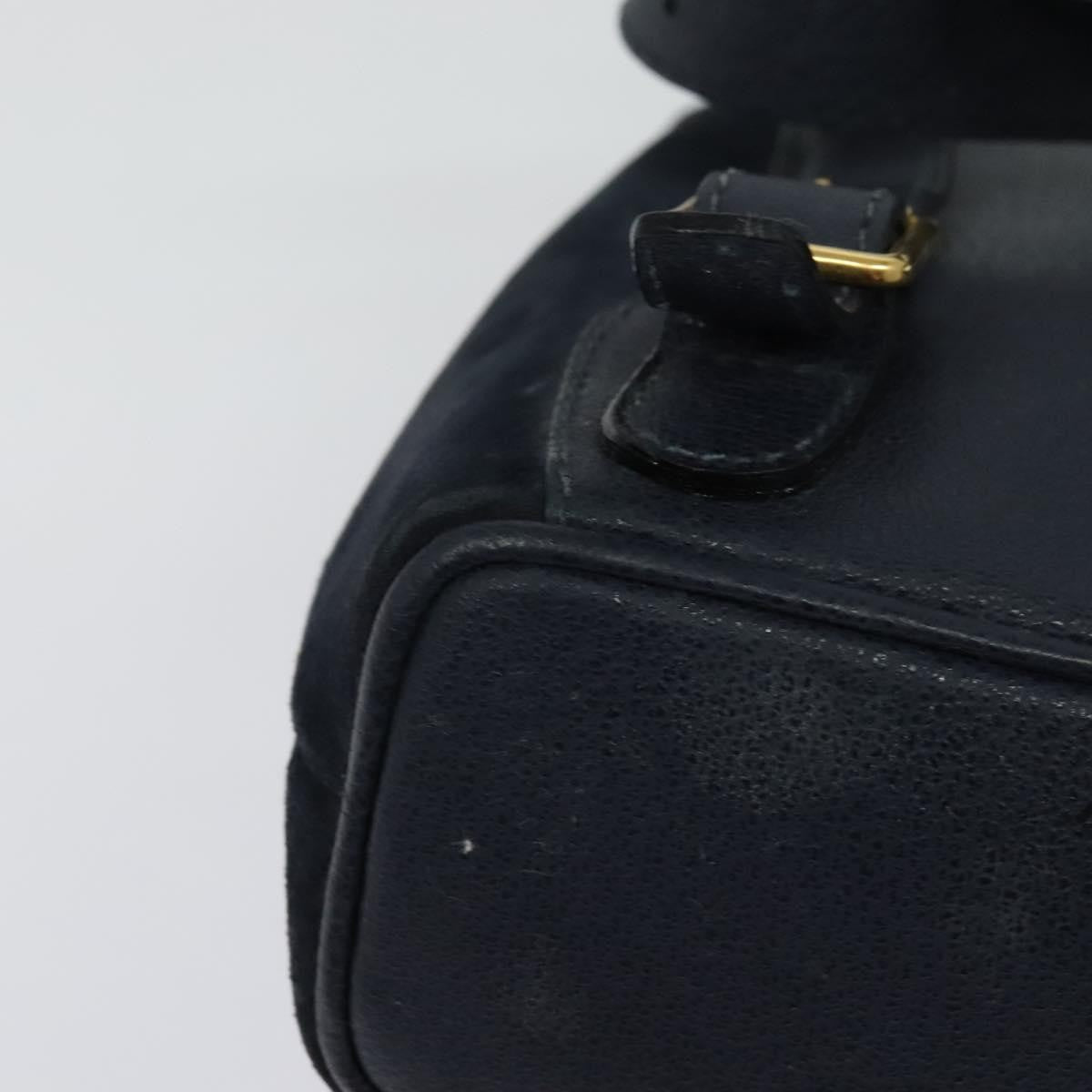 Gucci GUCCI Bamboo Backpack Suede Navy Gold 003 2034 0030 Authentic ep10733 Bag