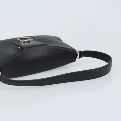 Salvatore Ferragamo Salvatore Ferragamo Gancini Shoulder Bag Leather Black Silver Authentic gh1877
