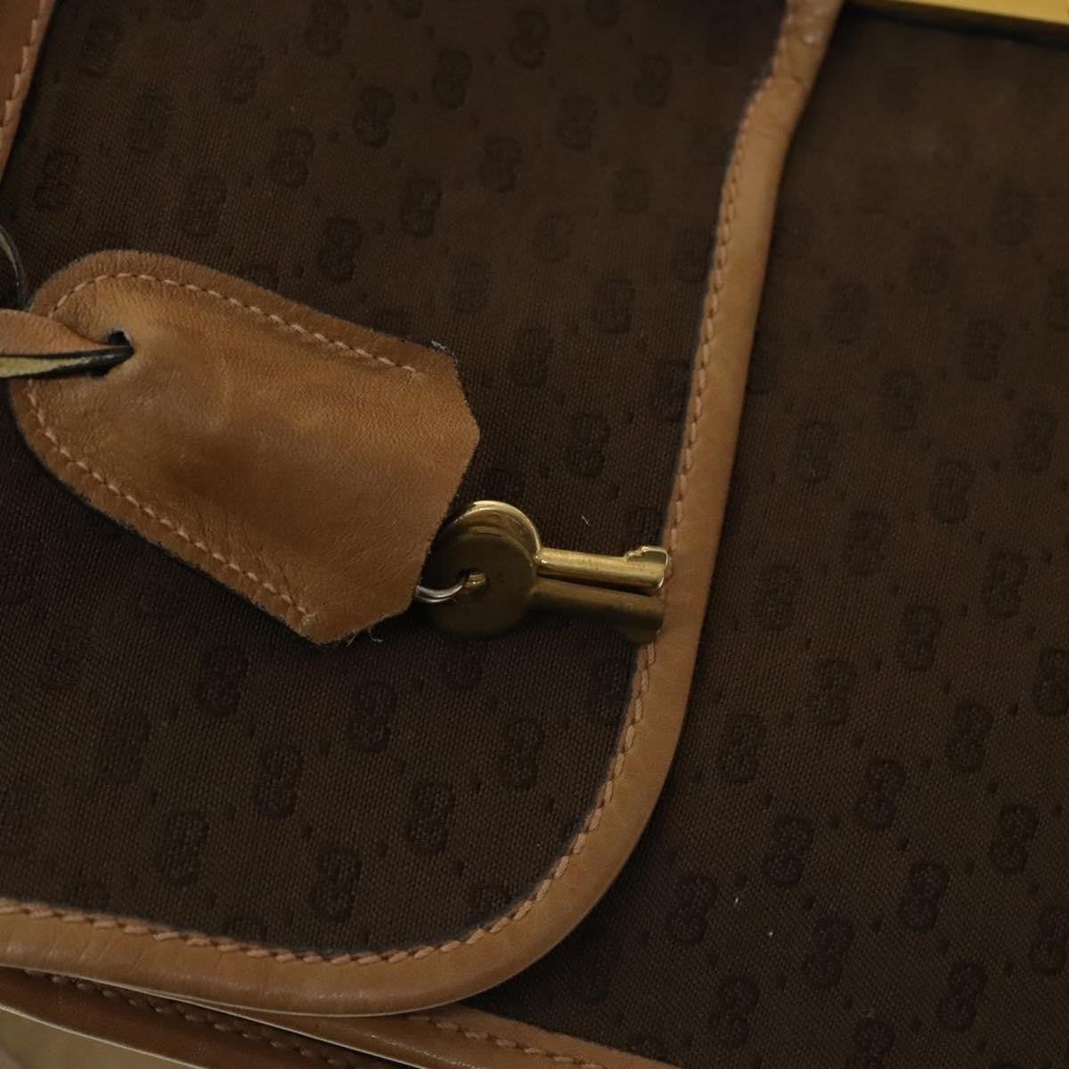 Gucci GUCCI Micro GG Canvas Hand Bag 2way Brown Gold Authentic 121561