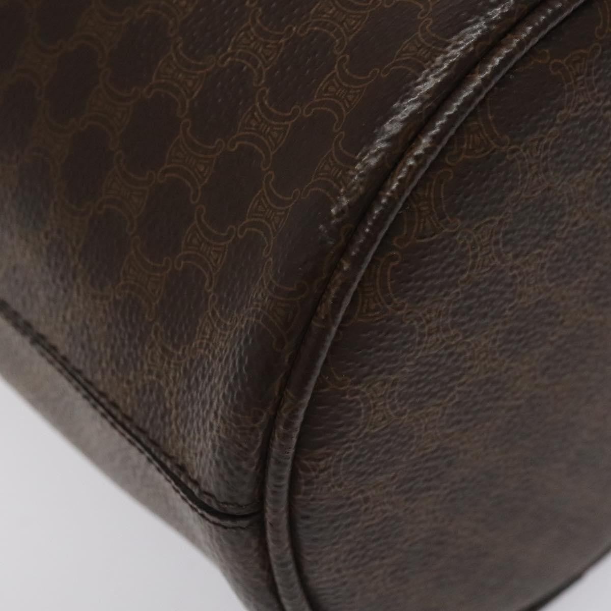 Celine CELINE Macadam Canvas Shoulder Bag PVC Leather Brown Authentic 113406