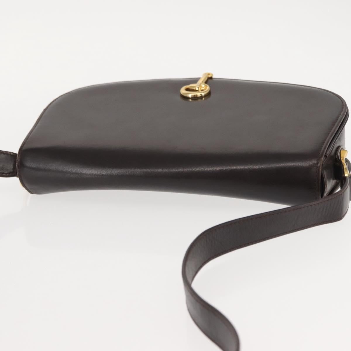 Gucci GUCCI Shoulder Bag Leather Brown gold Authentic fm4925