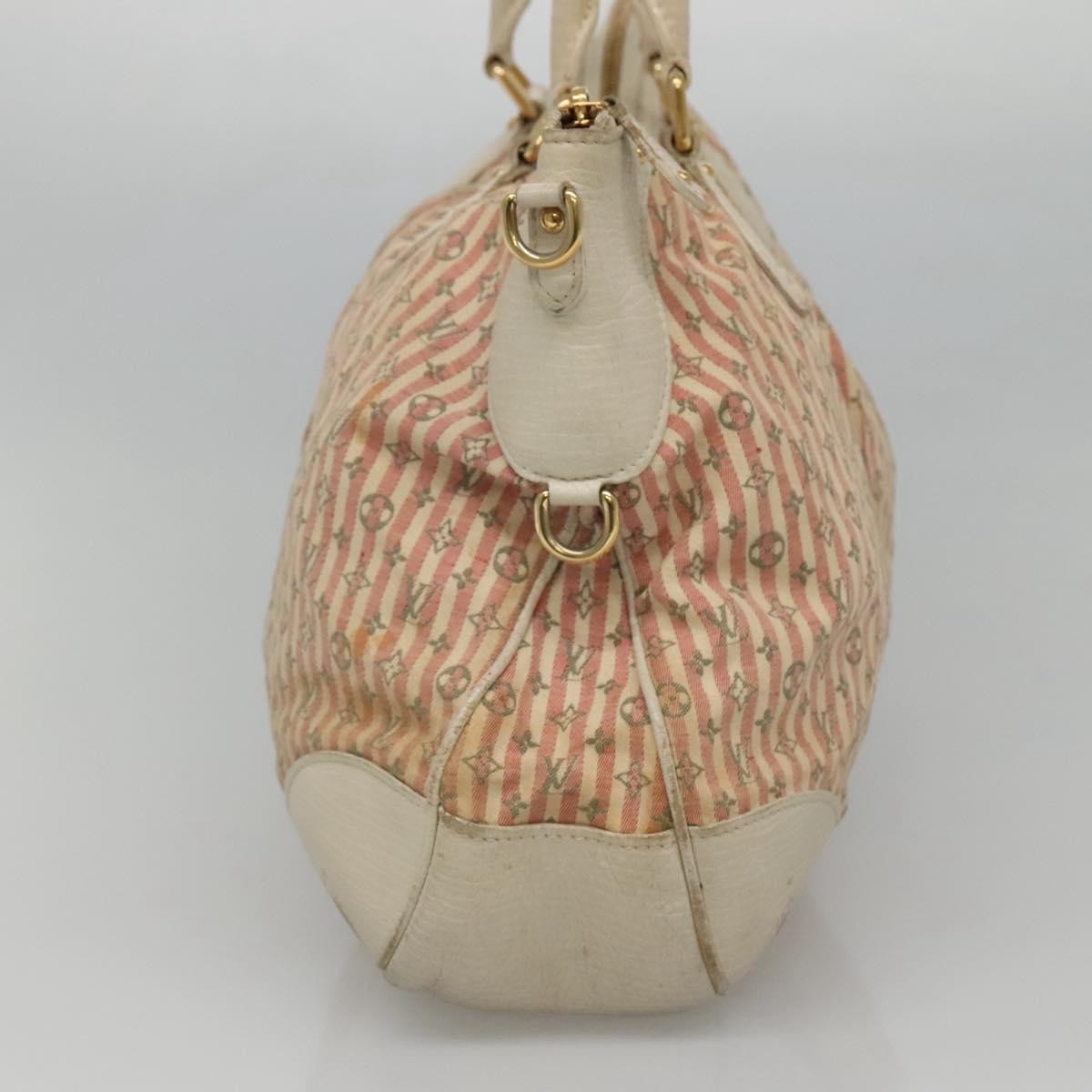 Louis Vuitton LOUIS VUITTON Mini Lin Marina GM Hand Bag Croisette 2way Pink M95493 Authentic EC192