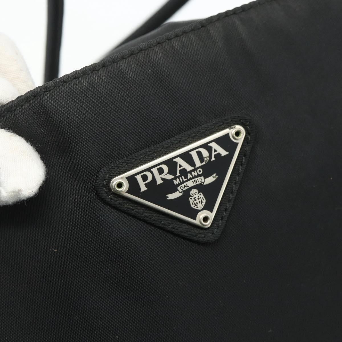 Prada PRADA Tote Bag Nylon Black Silver Authentic bs34741