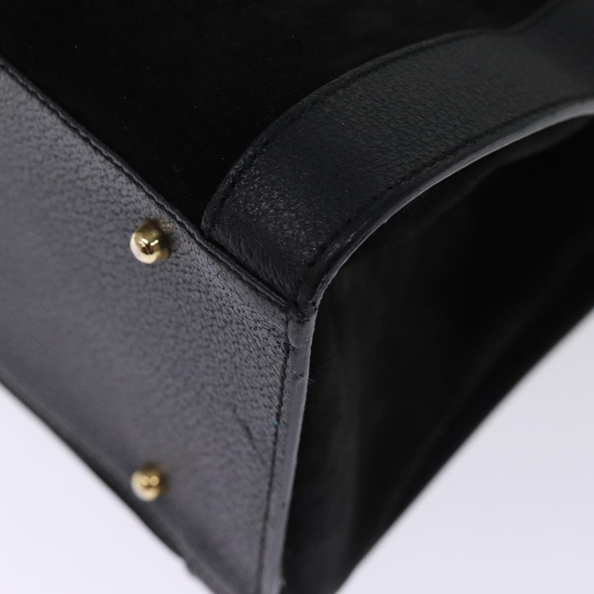 Gucci GUCCI Bamboo Tote Bag Suede Black 002 1186 0259 Authentic 75677