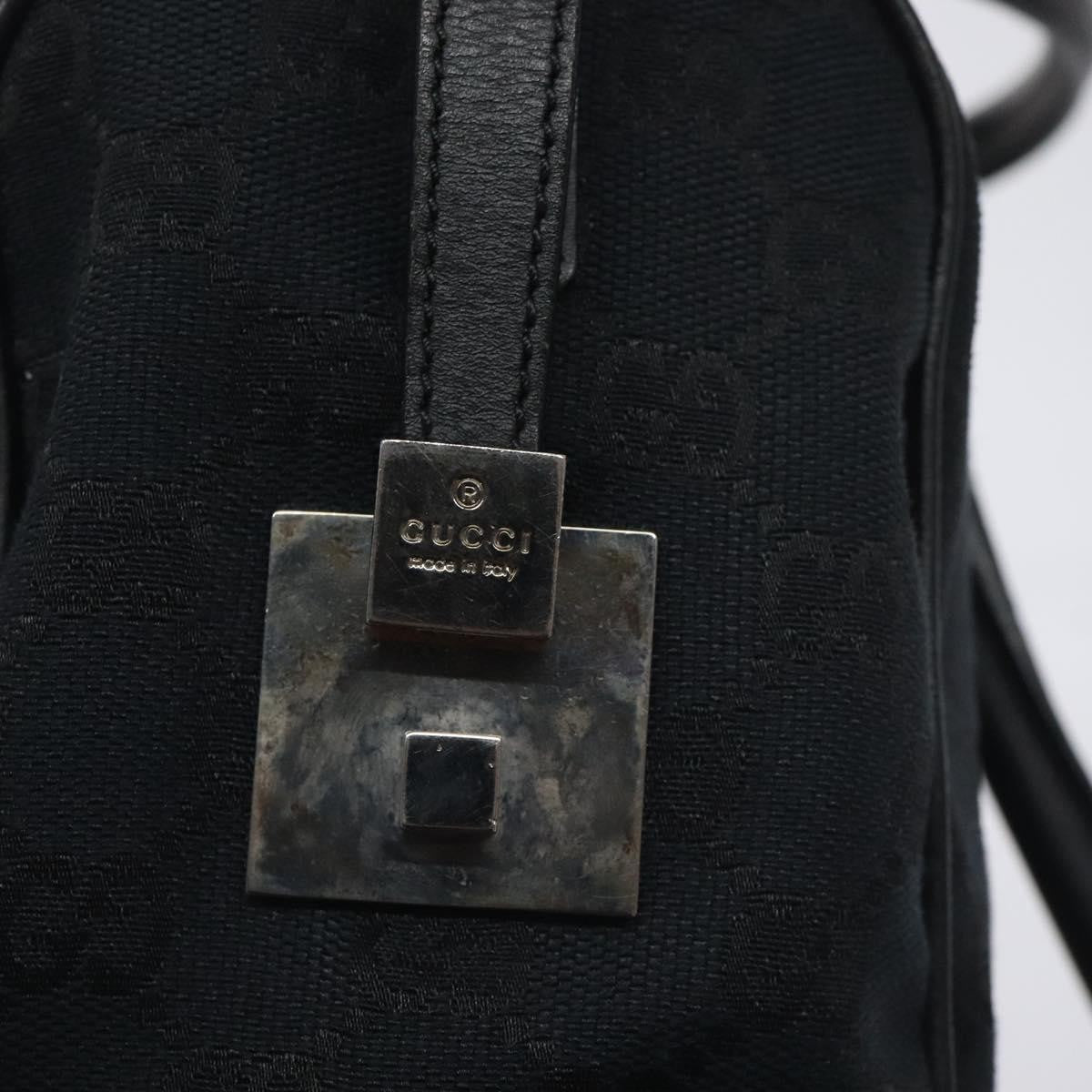 Gucci GUCCI GG Canvas Sherry Line Hand Bag Black Silver 000 0851 00221 Authentic am8716
