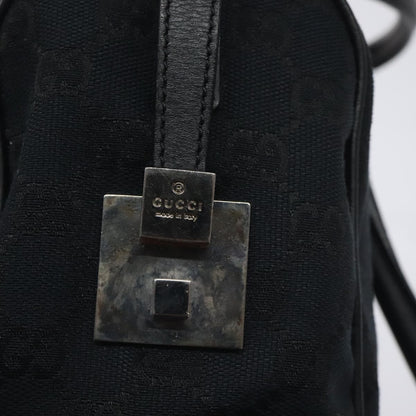 Gucci GUCCI GG Canvas Sherry Line Hand Bag Black Silver 000 0851 00221 Authentic am8716