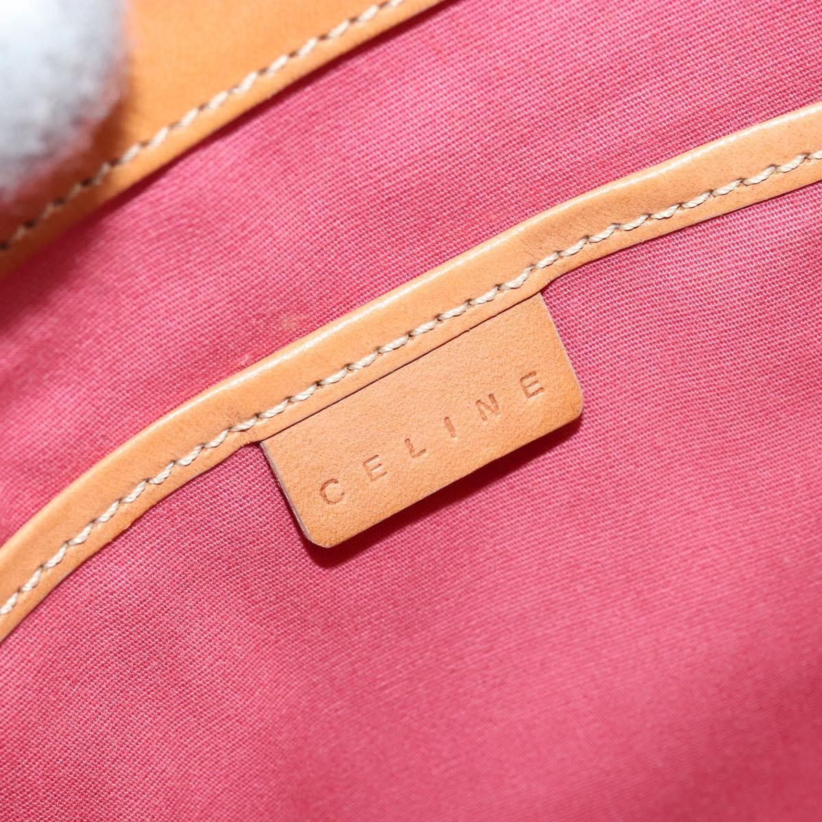 Celine CELINE C Macadam Canvas Hand Bag Suede Pink Gold Authentic bs29469