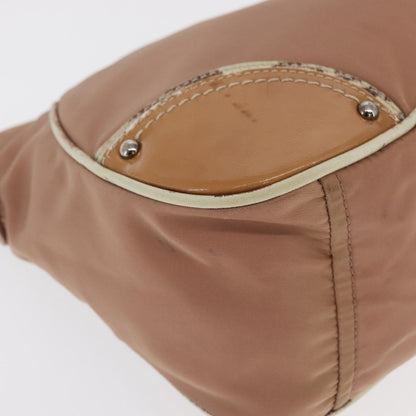 Prada PRADA Shoulder Bag Nylon Beige Silver Authentic 169041
