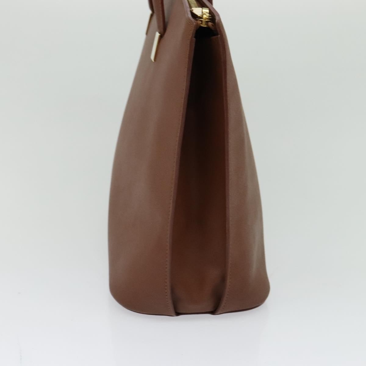 Celine CELINE Hand Bag Leather Brown Gold Authentic bs25822