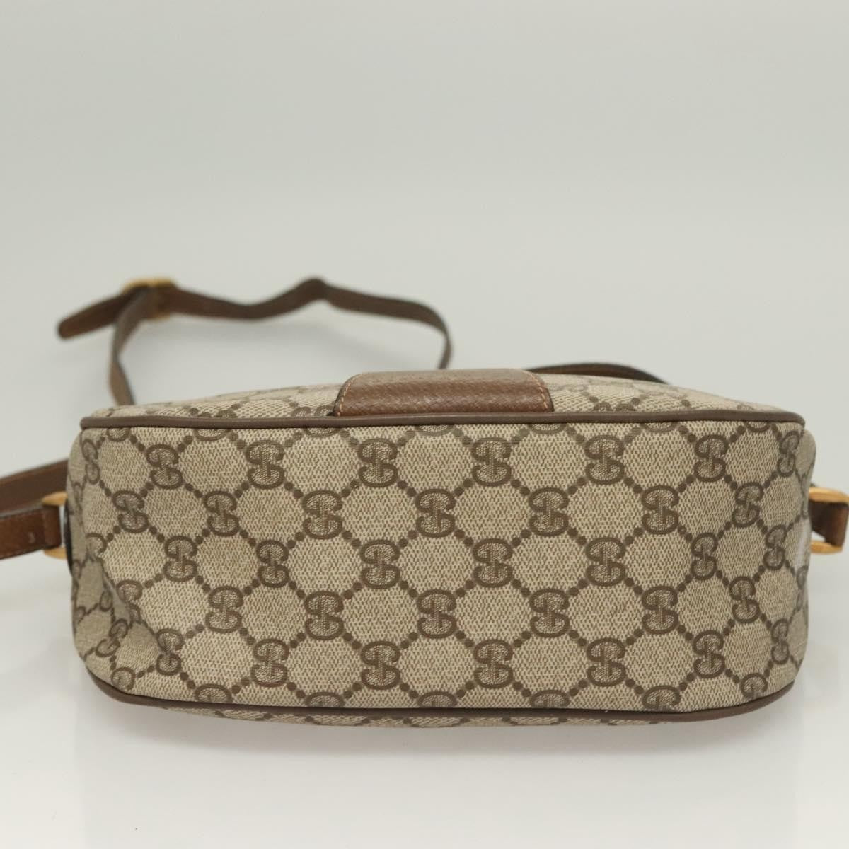 Gucci GUCCI GG Supreme Web Sherry Line Bag PVC Beige Gold 89 02 032 Authentic 128996
