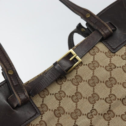 Gucci GUCCI GG Canvas Tote Bag Beige Gold 107757 Authentic ka751