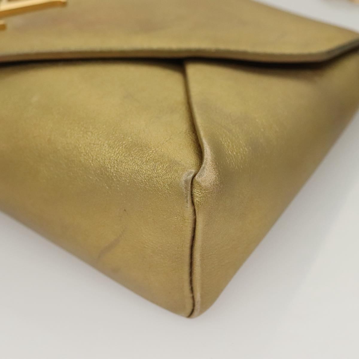 Louis Vuitton LOUIS VUITTON Love Note Shoulder Bag Leather Gold M53069 LV Authentic BA4535