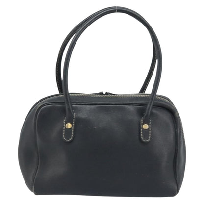 Dior Christian Dior Hand Bag Leather Black Gold Authentic ep13686