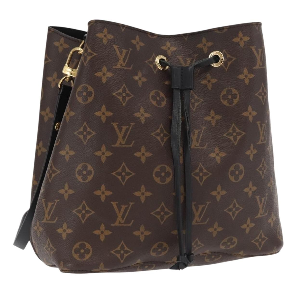 Louis Vuitton LOUIS VUITTON Monogram Neonoe Shoulder Bag Black M44020 LV Authentic ka1907