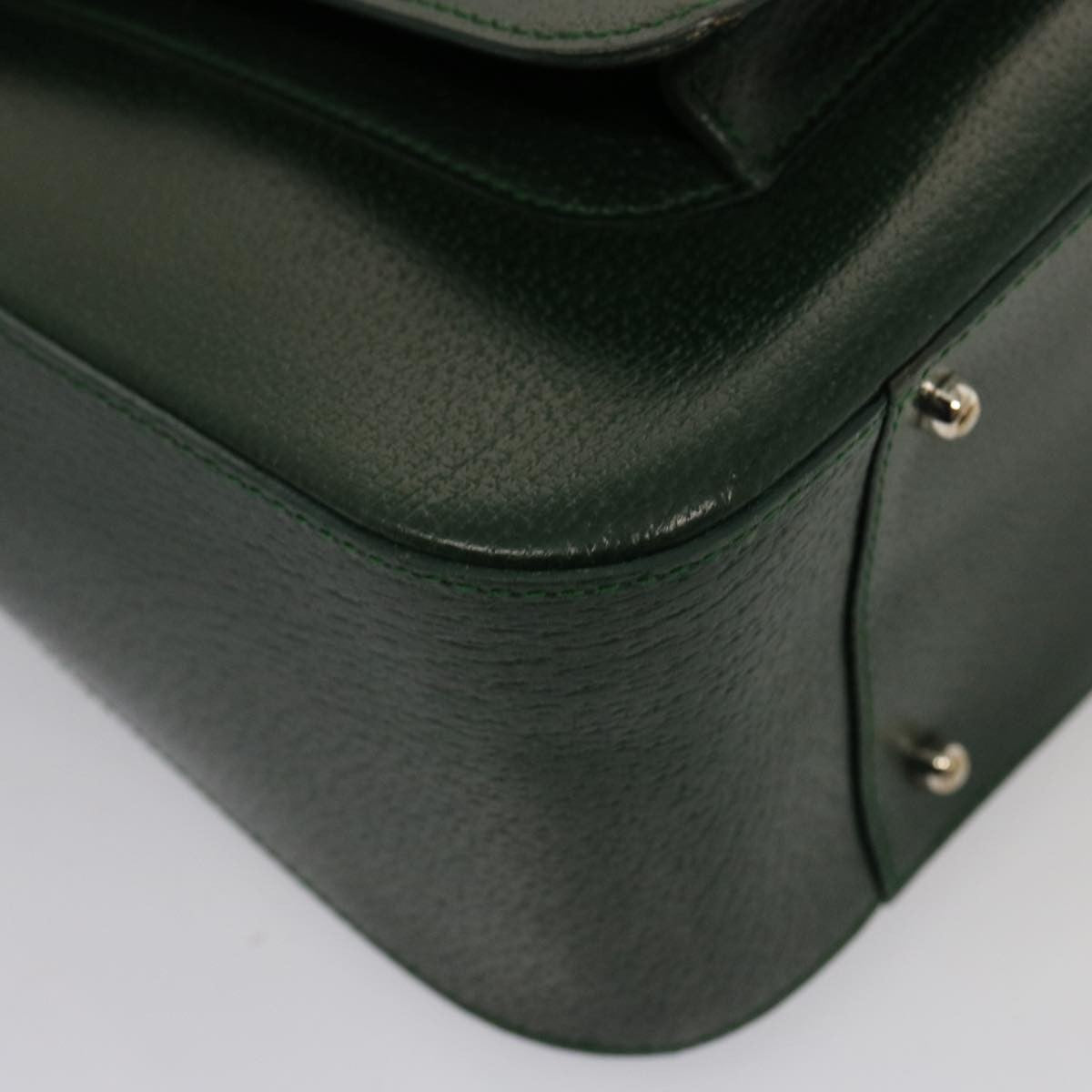 Gucci GUCCI Hand Bag Leather Green 000 2058 0307 Authentic 75505
