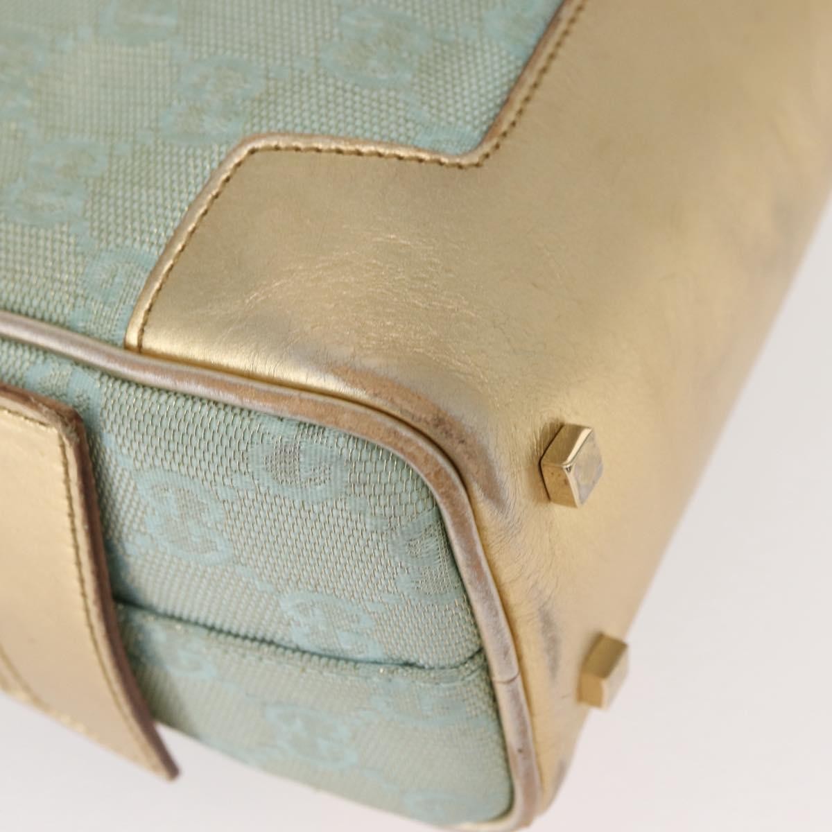 Gucci GUCCI GG Canvas Hand Bag Peppermint Gold 000 0852 Authentic 146975