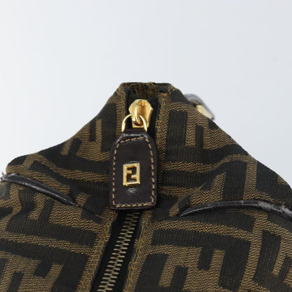 Fendi FENDI Zucca Canvas Hand Bag Black Brown gold Authentic 155701