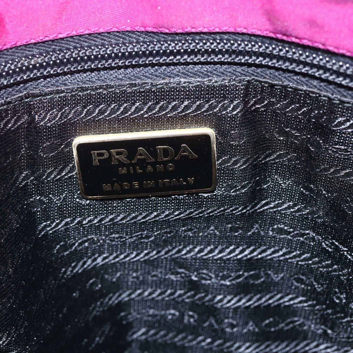 Prada PRADA Hand Bag Nylon Metal Purple Gold Authentic 155416