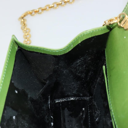 Salvatore Ferragamo Salvatore Ferragamo Vara Ribbon Chain Bag Leather Green Gold Authentic BA12890