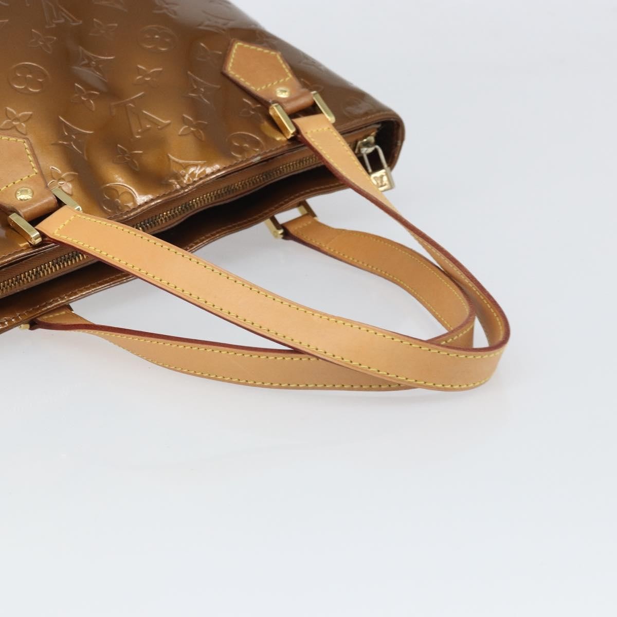 Louis Vuitton LOUIS VUITTON Monogram Vernis Houston Hand Bag Bronze M91122 LV Authentic 171944