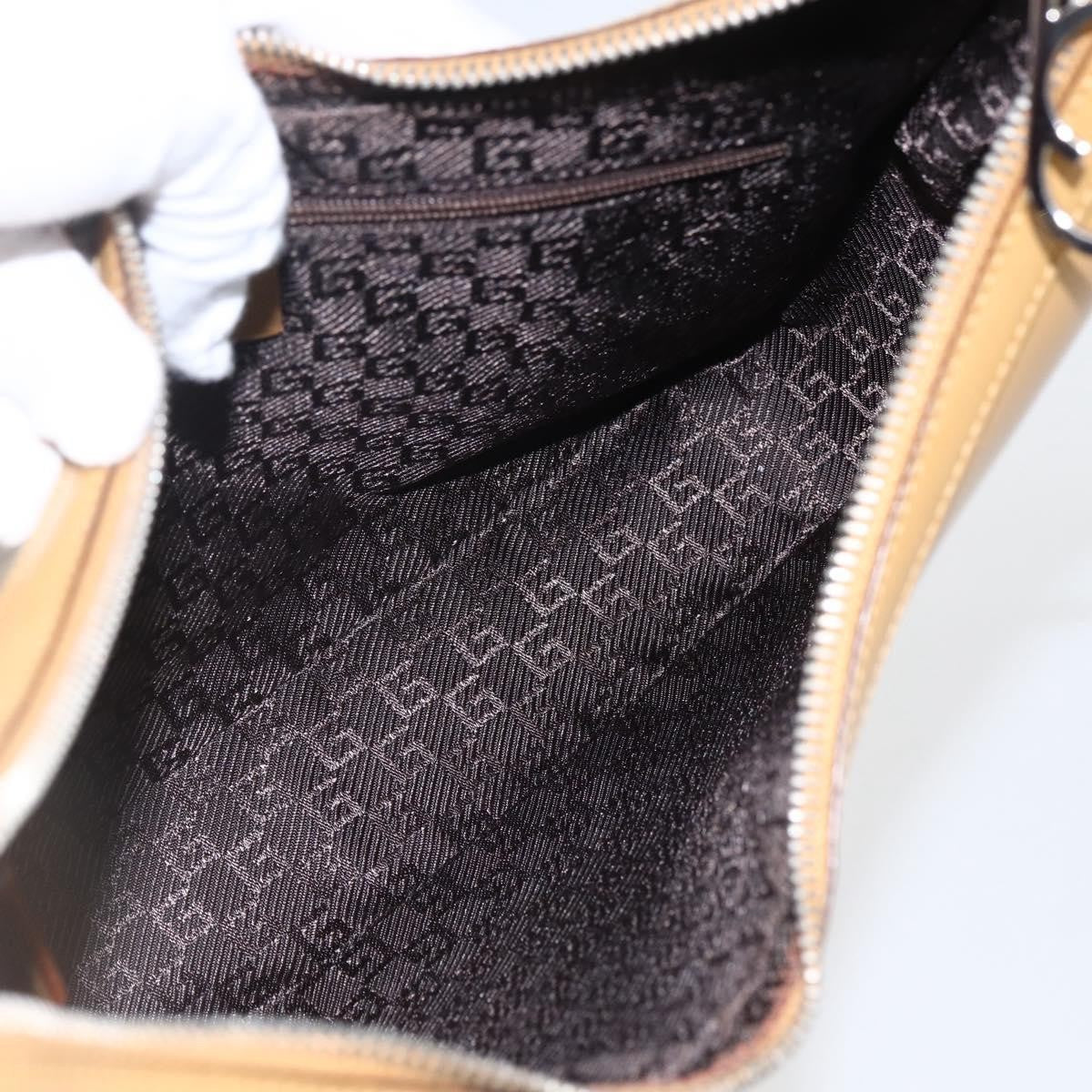 Gucci GUCCI Shoulder Bag Leather Brown Silver 001 3812 Authentic BA10652