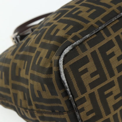Fendi FENDI Zucca Canvas Hand Bag Black Brown Authentic 175169