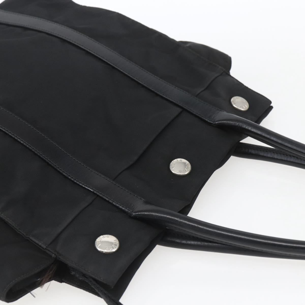 Prada PRADA Hand Bag Nylon Black Silver Authentic 153784