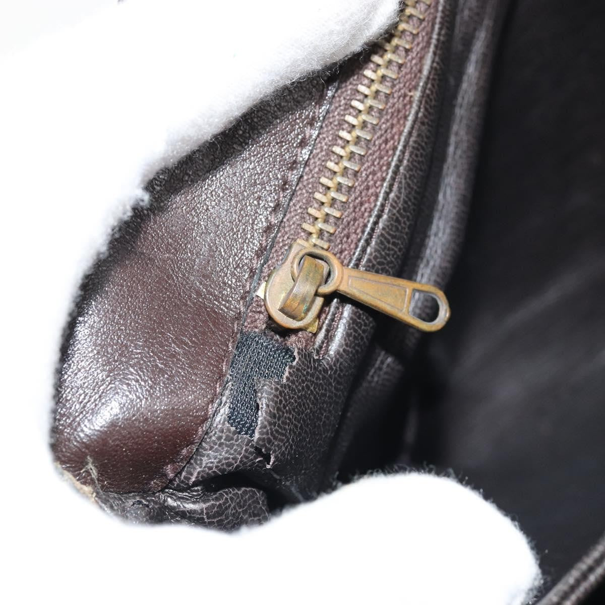 Fendi FENDI Zucca Canvas Shoulder Bag Black Brown Authentic YKZ1111