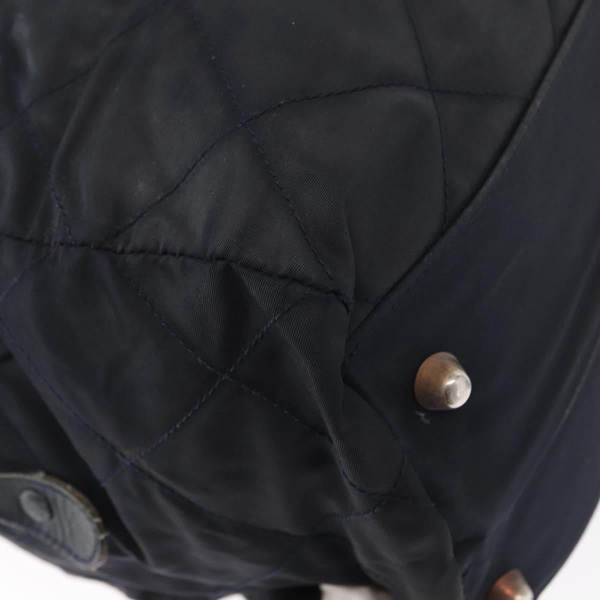 Prada PRADA Shoulder Bag Nylon Navy Gold Authentic 151665
