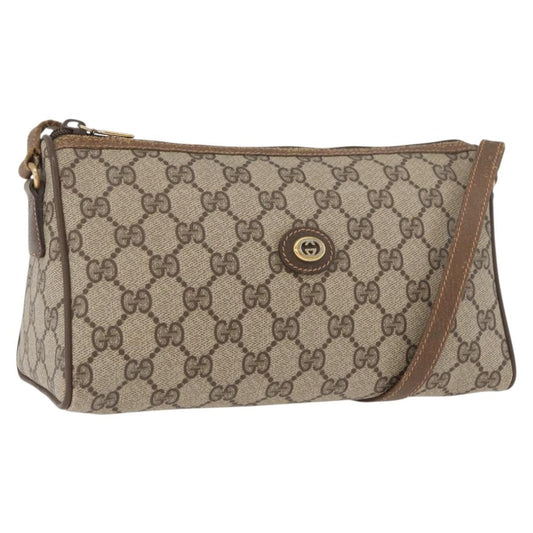 Gucci GUCCI GG Supreme Shoulder Bag PVC Beige Gold 89 02 086 Authentic BA12793